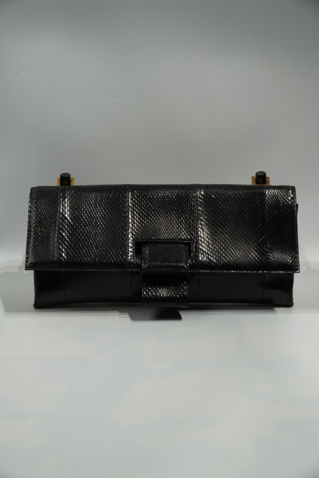 Gucci Gucci by Tom Ford Black Python Bamboo Top Handle Bag Size ONE SIZE - 3 Thumbnail