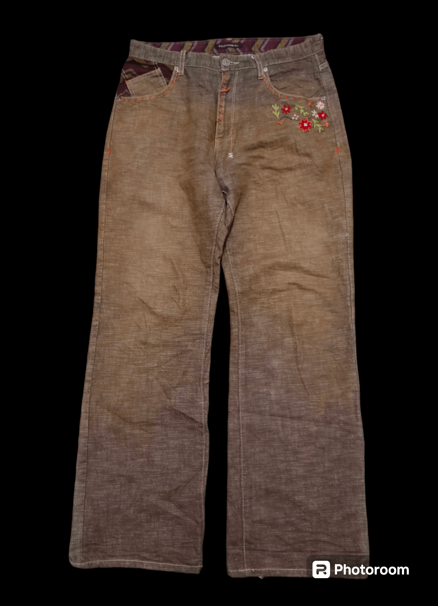 Japanese Brand FLARE RUSTY WILD KHAKIS DENIM PANTS Size US 33 - 1 Thumbnail