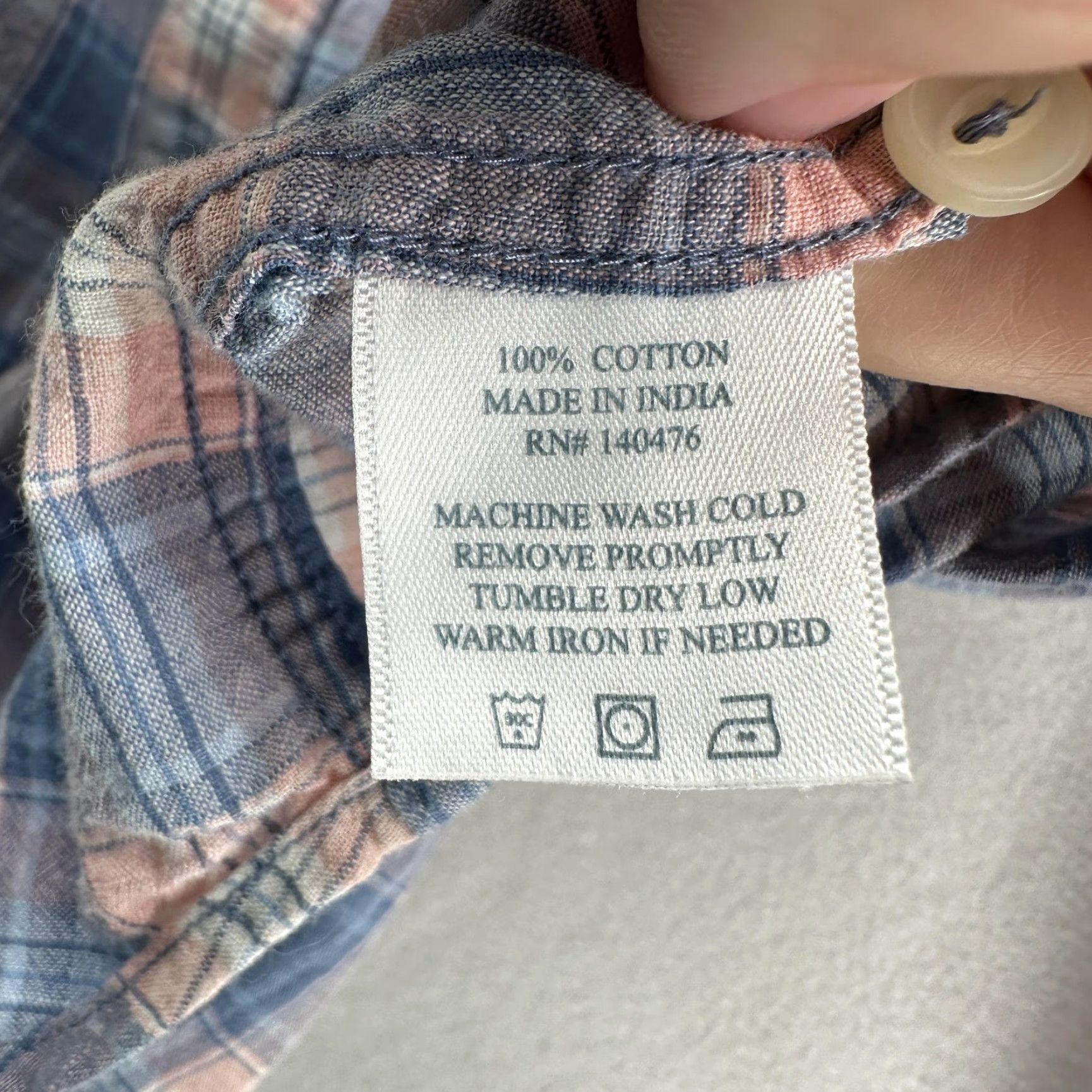 Faherty Faherty Shirt Mens Large Blue Pink Plaid Button Front Cotton Casual Long Sleeve Size US L / EU 52-54 / 3 - 4 Thumbnail