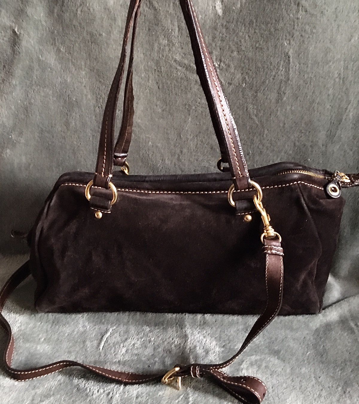 Car Shoe Car Shoe by PRADA Milano Brown Suede Shoulder Tote Bag Size ONE SIZE - 1 Thumbnail