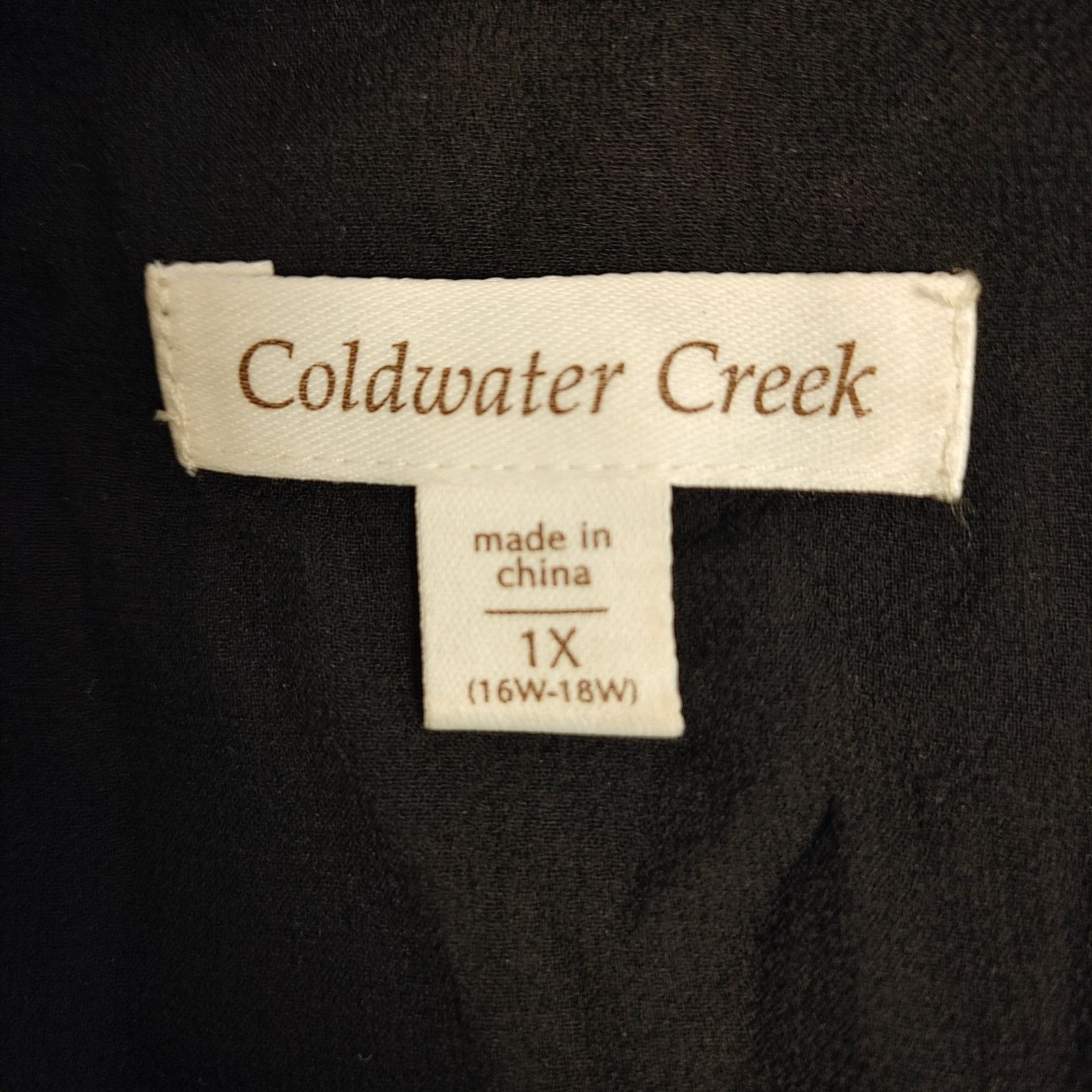 Coldwater Creek Coldwater Creek Womens 1X Black Sheer Blouse Top Frill Front Size XL / US 12-14 / IT 48-50 - 3 Thumbnail