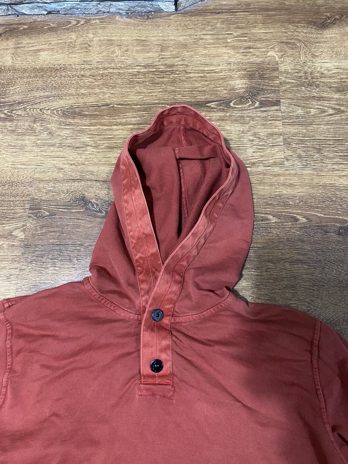 Massimo Osti Stone Island luxury rare vintage 2000 orange Hoodie Button Size US M / EU 48-50 / 2 - 7 Thumbnail