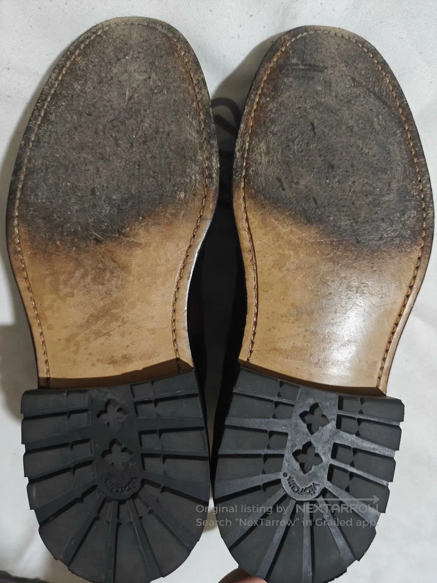 Vintage Men's Horsebutt Leather Derby Shoes. Size US 6.5 / EU 39-40 - 6 Thumbnail