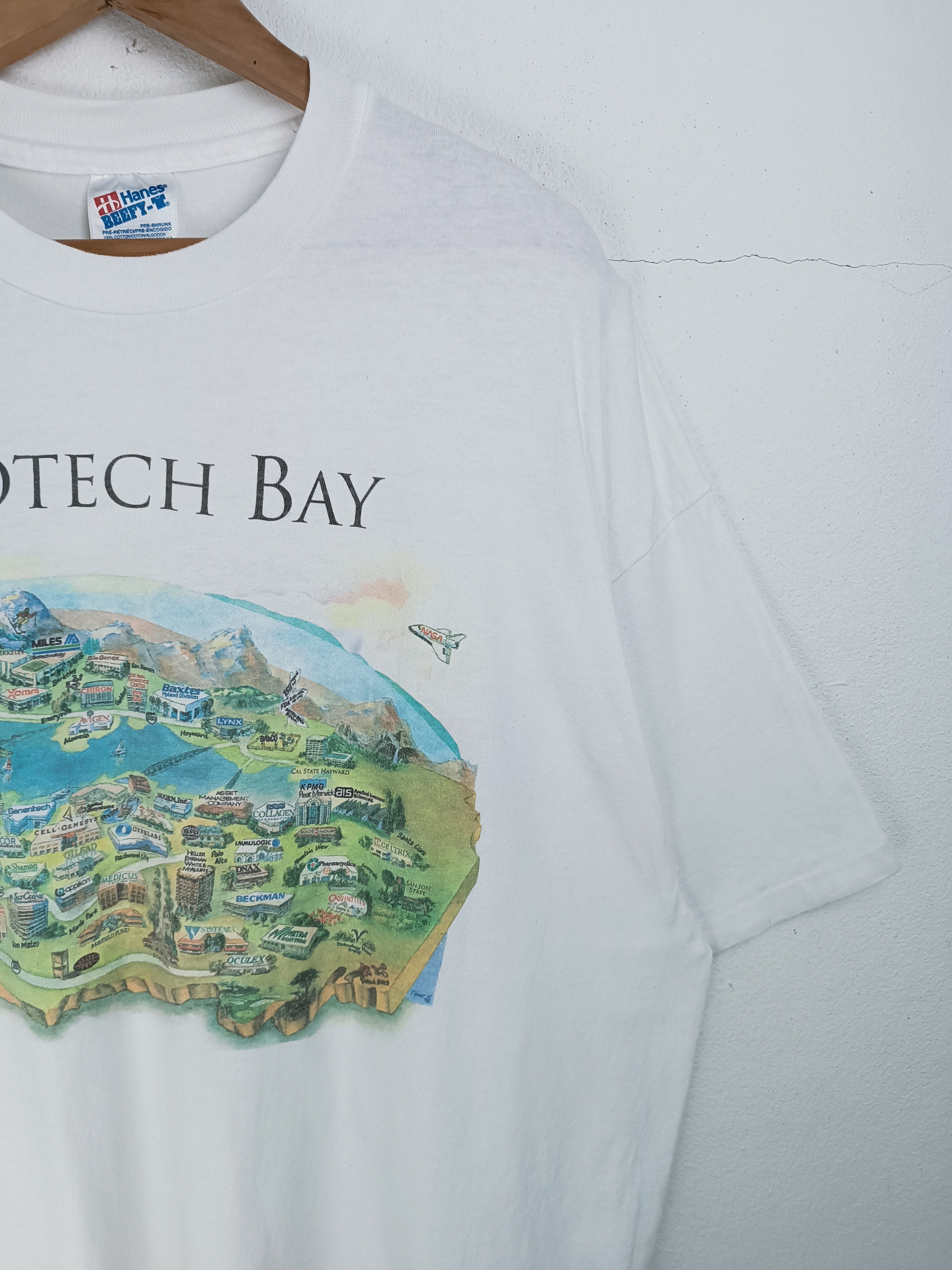 Vintage VINTAGE 90'S BIOTECH BAY NASA INDUSTRIAL VERY RARE TEE Size US XL / EU 56 / 4 - 6 Thumbnail