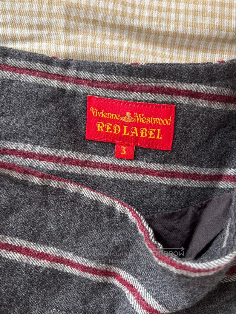 Vivienne Westwood Vivienne Westwood size 3 Rare Gray Red and White Wool Strip Size 24" / US 00 / IT 34 - 4 Thumbnail