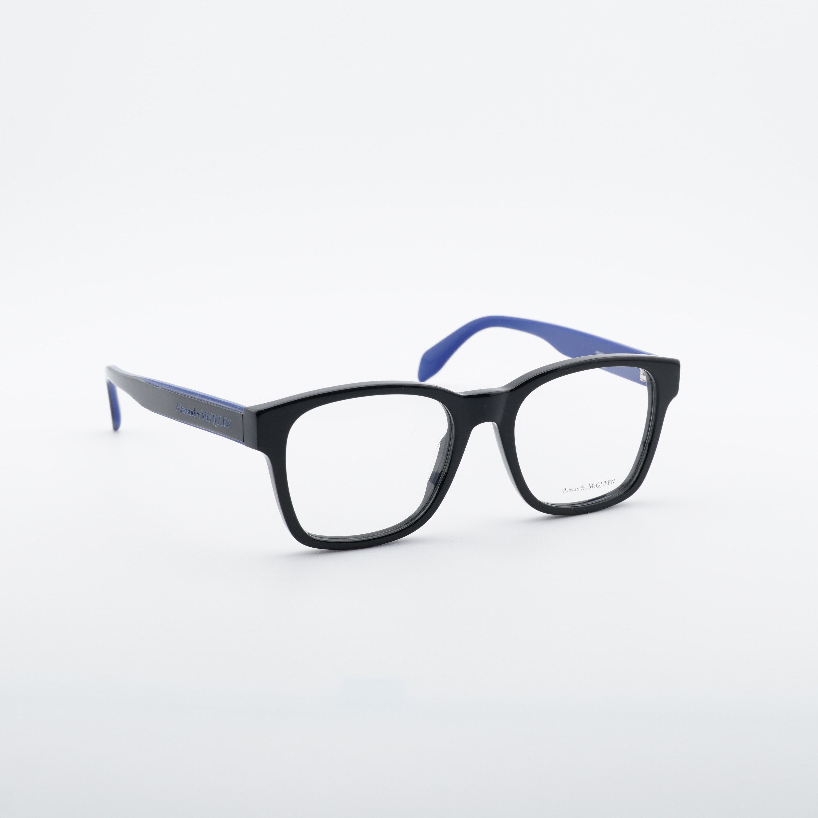 Alexander McQueen Alexander McQueen AM0356O 004 Eyeglasses Black/Blue 53mm Size ONE SIZE - 6 Thumbnail