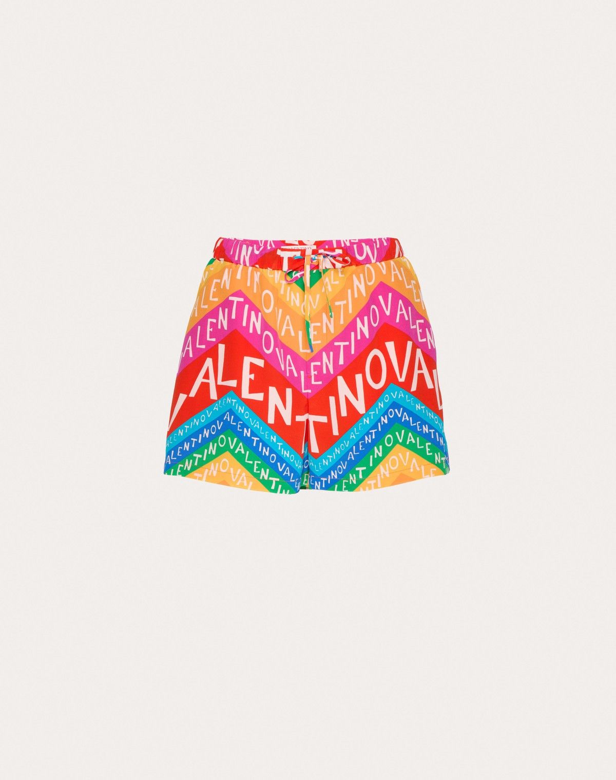 Valentino o1s1wg110525 Crepe De Chine Chevron 24 Shorts in Multicolor Size 27" / US 4 / IT 40 - 1 Thumbnail