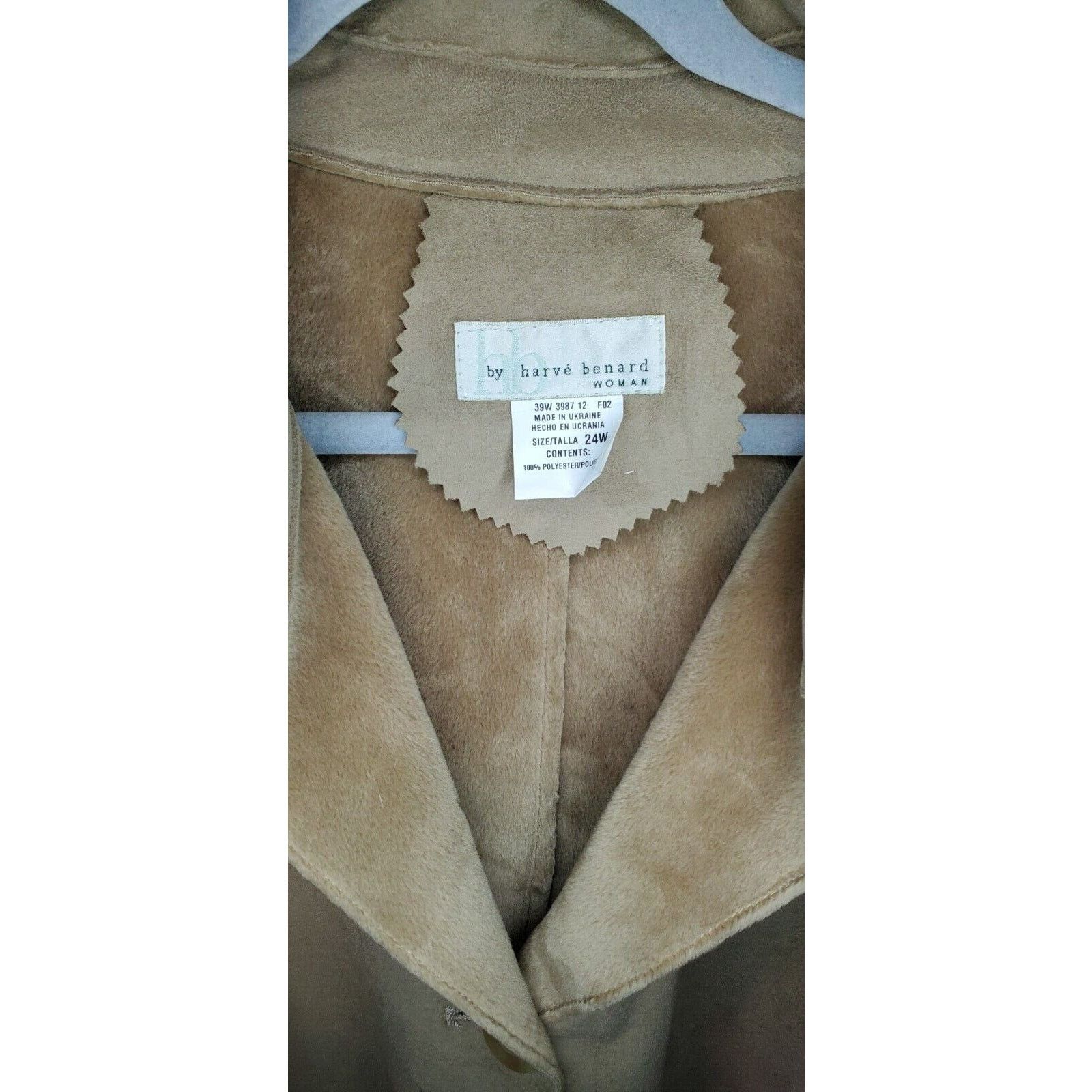 Harve Benard Harve Benard Woman Tan Faux Suede Peacoat Jacket Size 24W Size 4XL / US 24-26 - 3 Thumbnail
