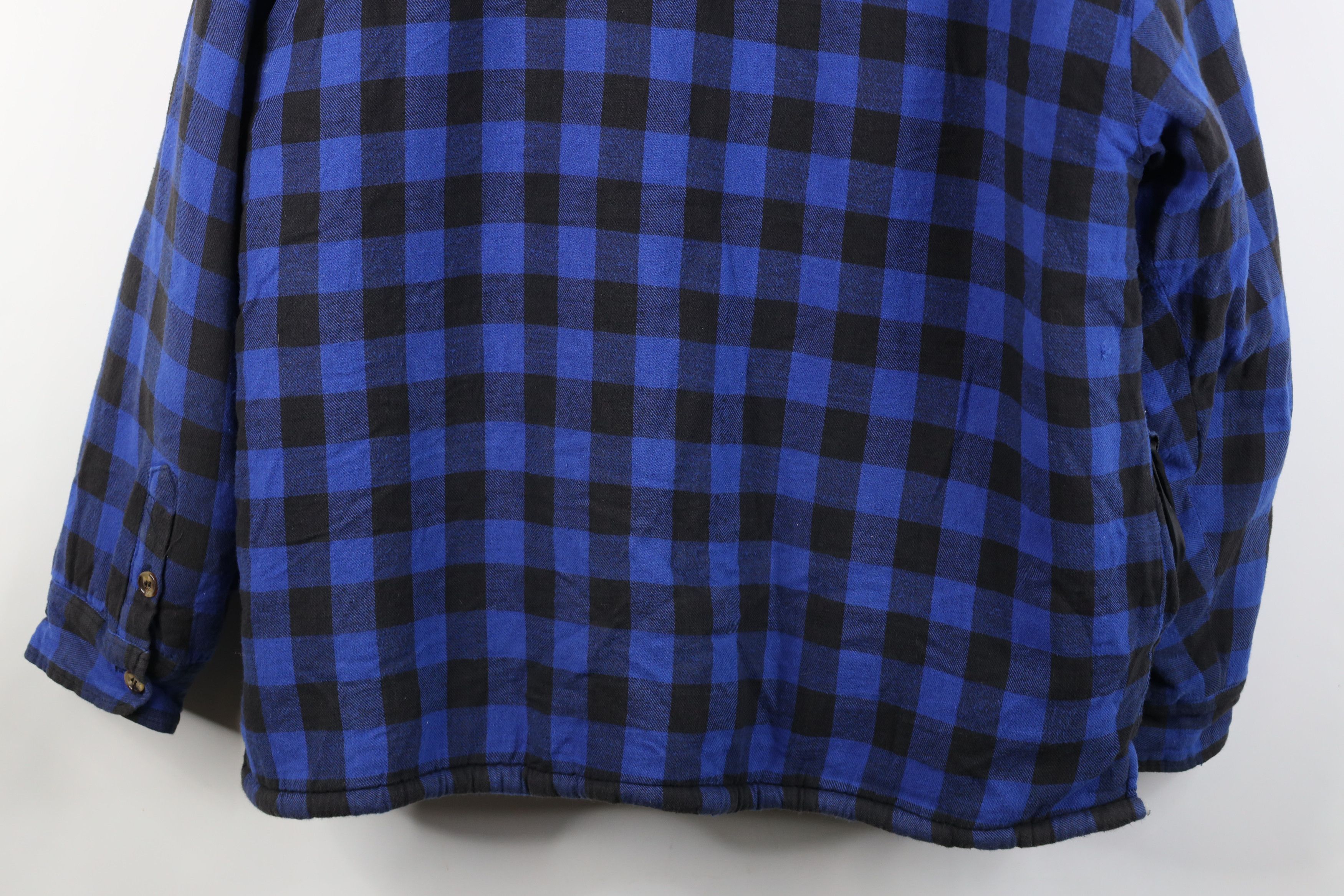 Vintage Vintage 90s Streetwear Lined Hooded Flannel Shirt Jacket Size US XL / EU 56 / 4 - 15 Thumbnail