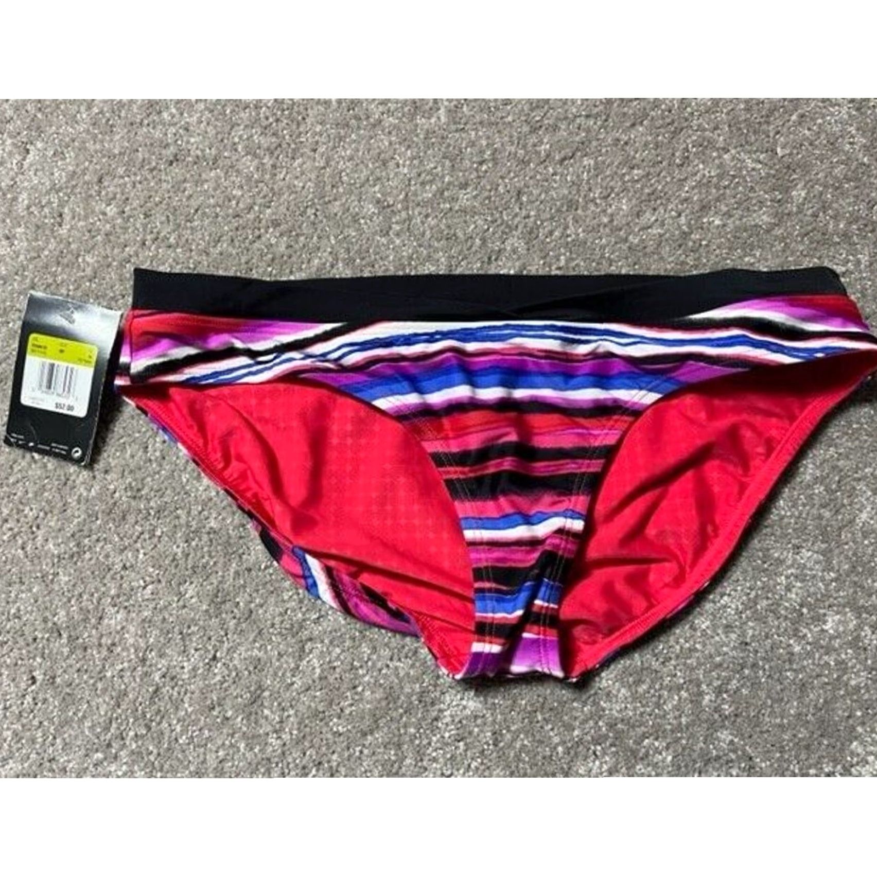 Nike Nike Reversible Low-Rise Bikini Swim Bottom 14 Women Beach Colorful Striped Y2K Womens Size 36" / US 14 / IT 50 - 2 Thumbnail