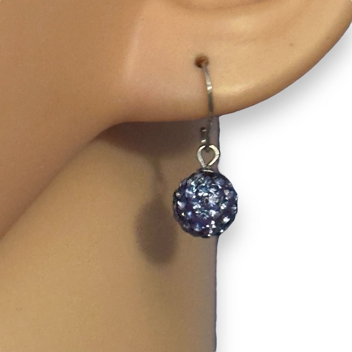 Other 925 purple paved crystal ball dangle earrings Size ONE SIZE - 2 Thumbnail