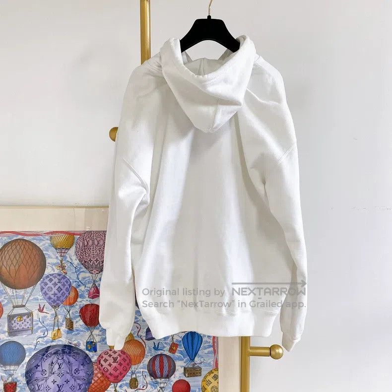 Balenciaga Balenciaga White Lettering Logo Hooded Sweatshirt Size US M / EU 48-50 / 2 - 2 Thumbnail