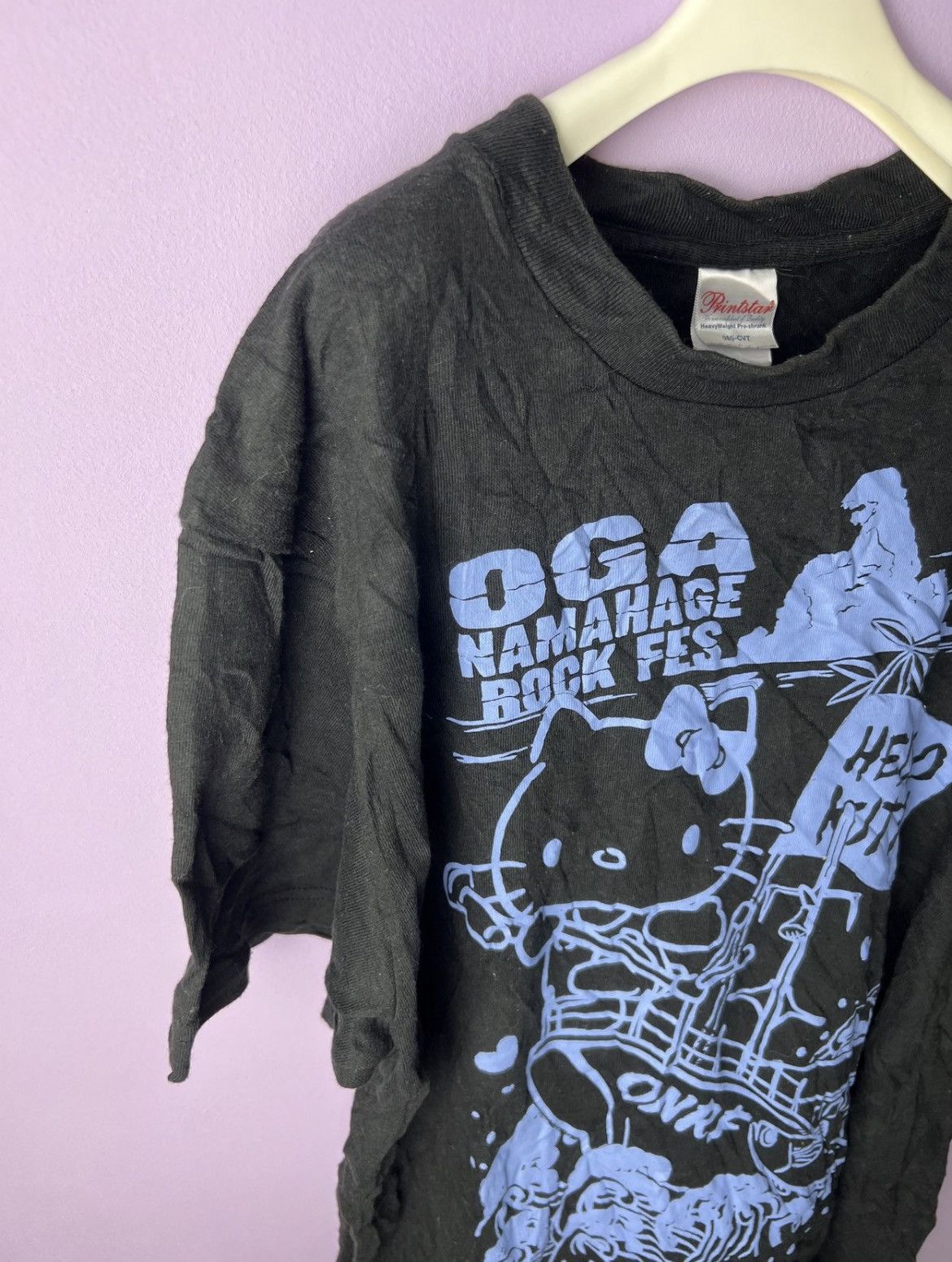 Cartoon Network 🔥Hello Kitty Oga Namahage Rock Fest Tees Size US M / EU 48-50 / 2 - 5 Thumbnail