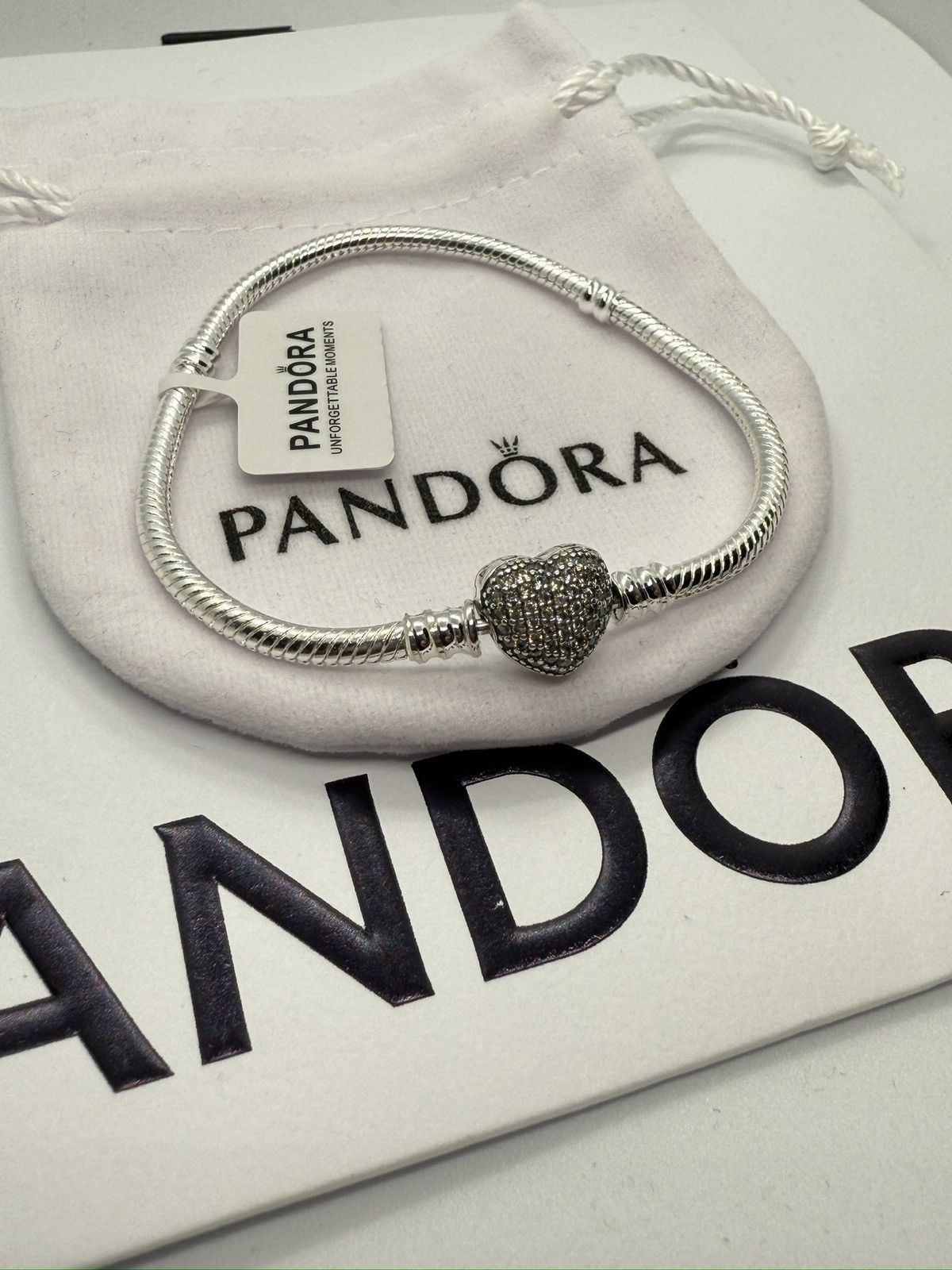 pandora Pandora Moments heart claps snake chain bracelet size 7.1 in Size ONE SIZE - 1 Thumbnail