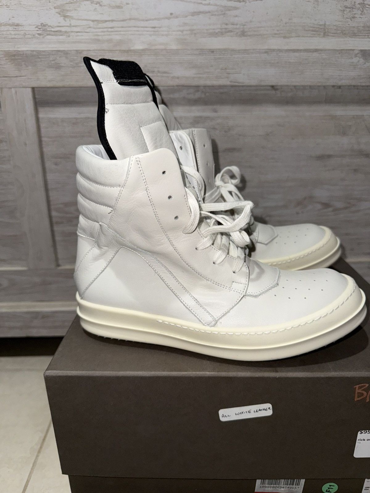 Rick Owens Rick Owen’s geo baskets milk/milk Size US 7 / EU 40 - 2 Thumbnail