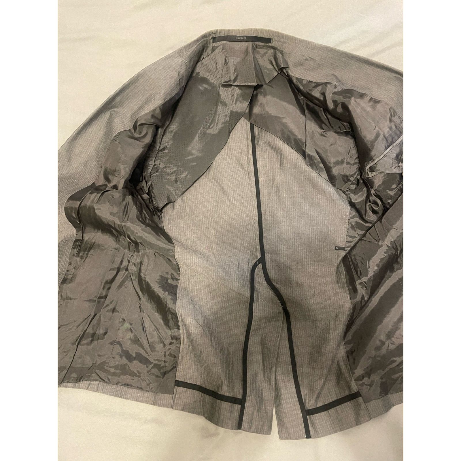 IKKS Ikks- pin Stripe Blazer / size 38R / Gray Size 38R - 6 Thumbnail