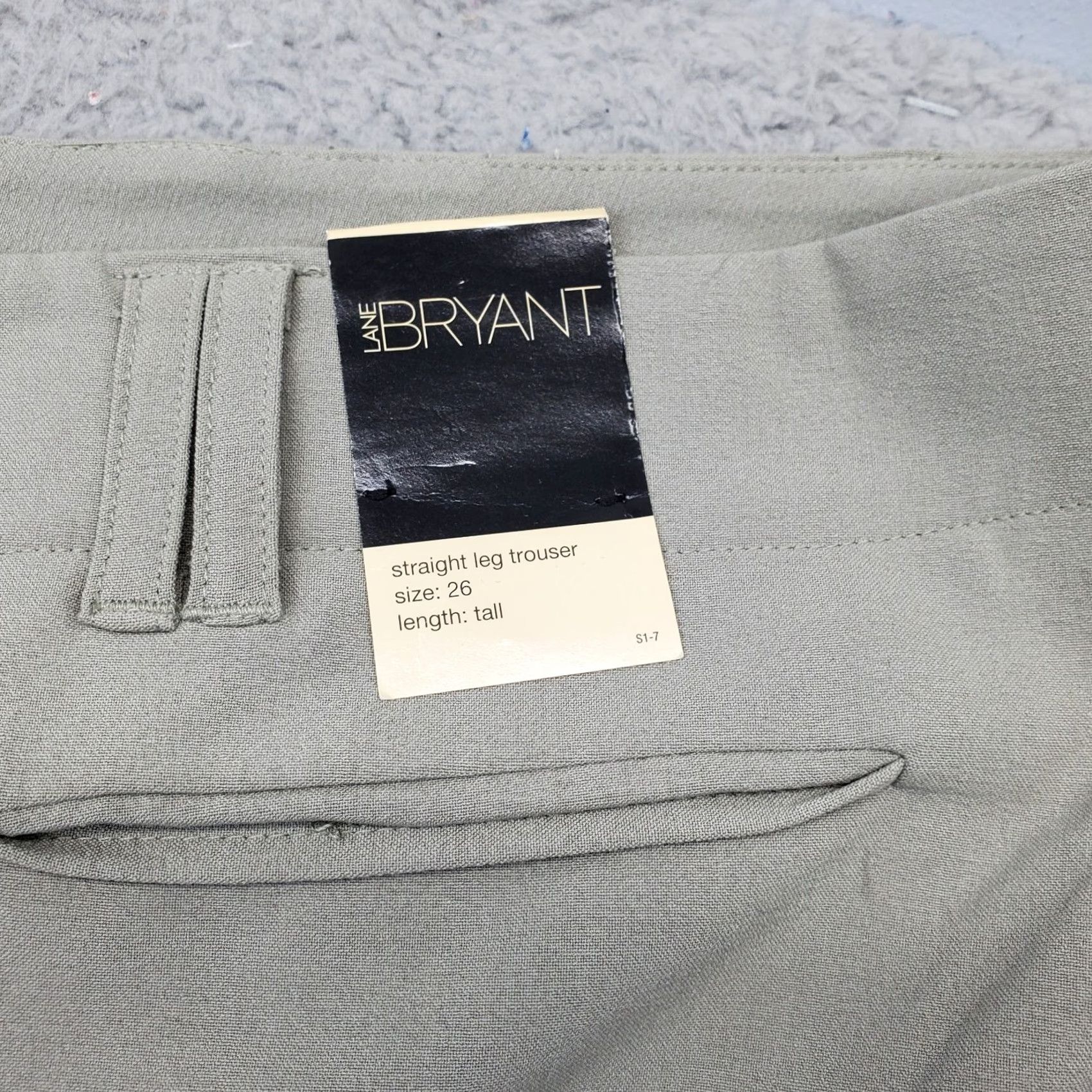 Vintage Lane Bryant Womens Pants 26 Tall Green Stretch Trouser Straight Leg Size 26" / US 2 / IT 38 - 7 Thumbnail