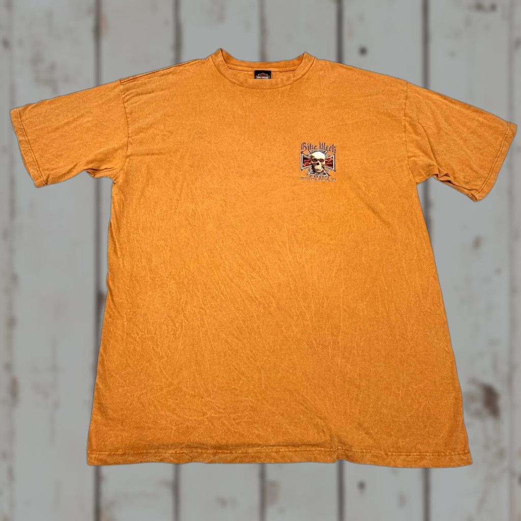Harley Davidson Harley-Davidson Bike Week Shirt Mens 3XL Orange Skull Daytona Beach 2009 Tee Size US XXL / EU 58 / 5 - 1 Thumbnail