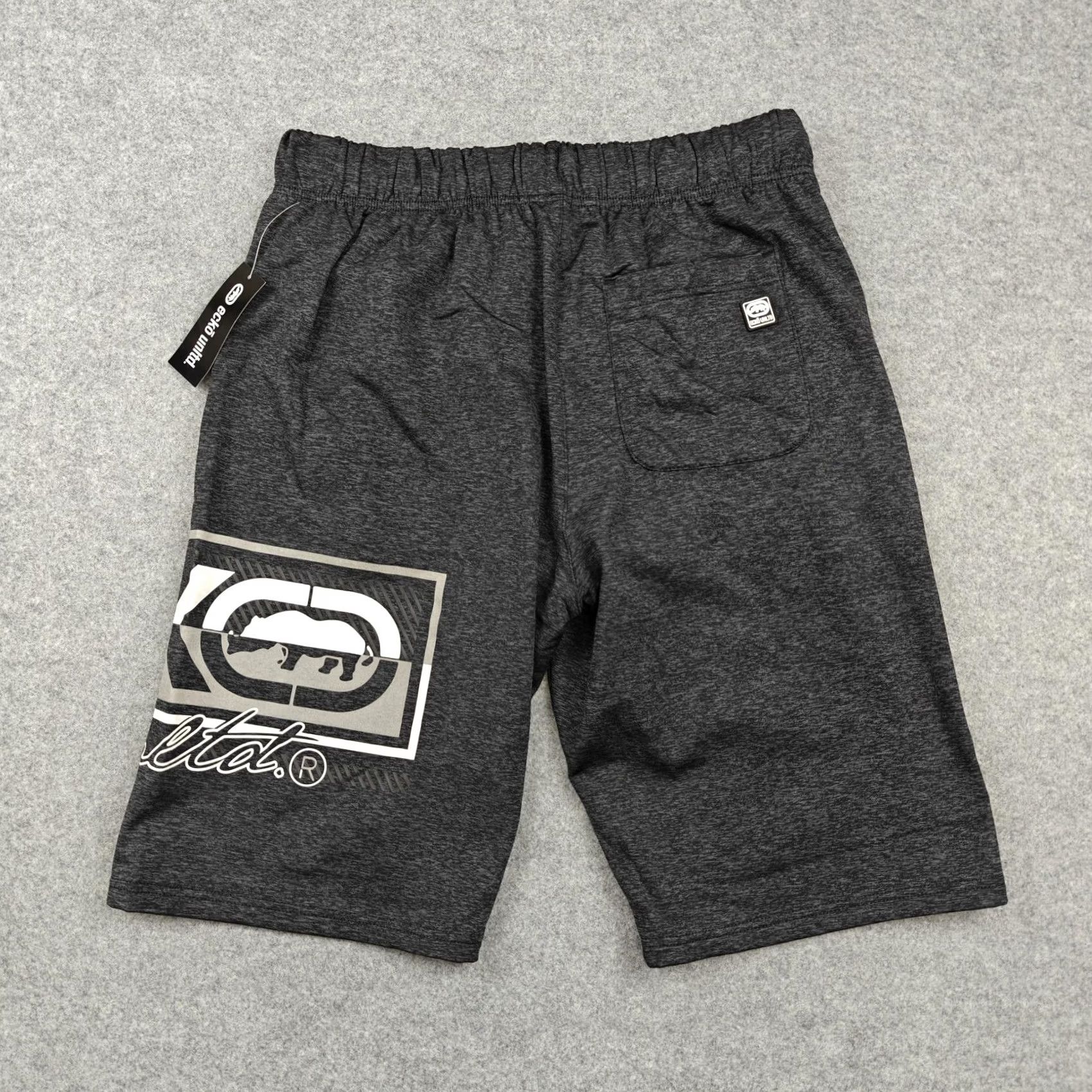 Ecko Unltd. Ecko Unltd Mens Regular Sweat Shorts Black Marled Knit Drawstring - EO12N166T Size US 31 - 5 Thumbnail