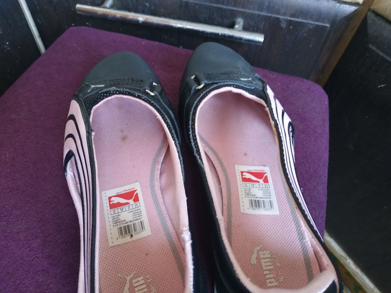 Vintage Puma Espera Patent LeatherBallet Flats Y2K PinkBlack
