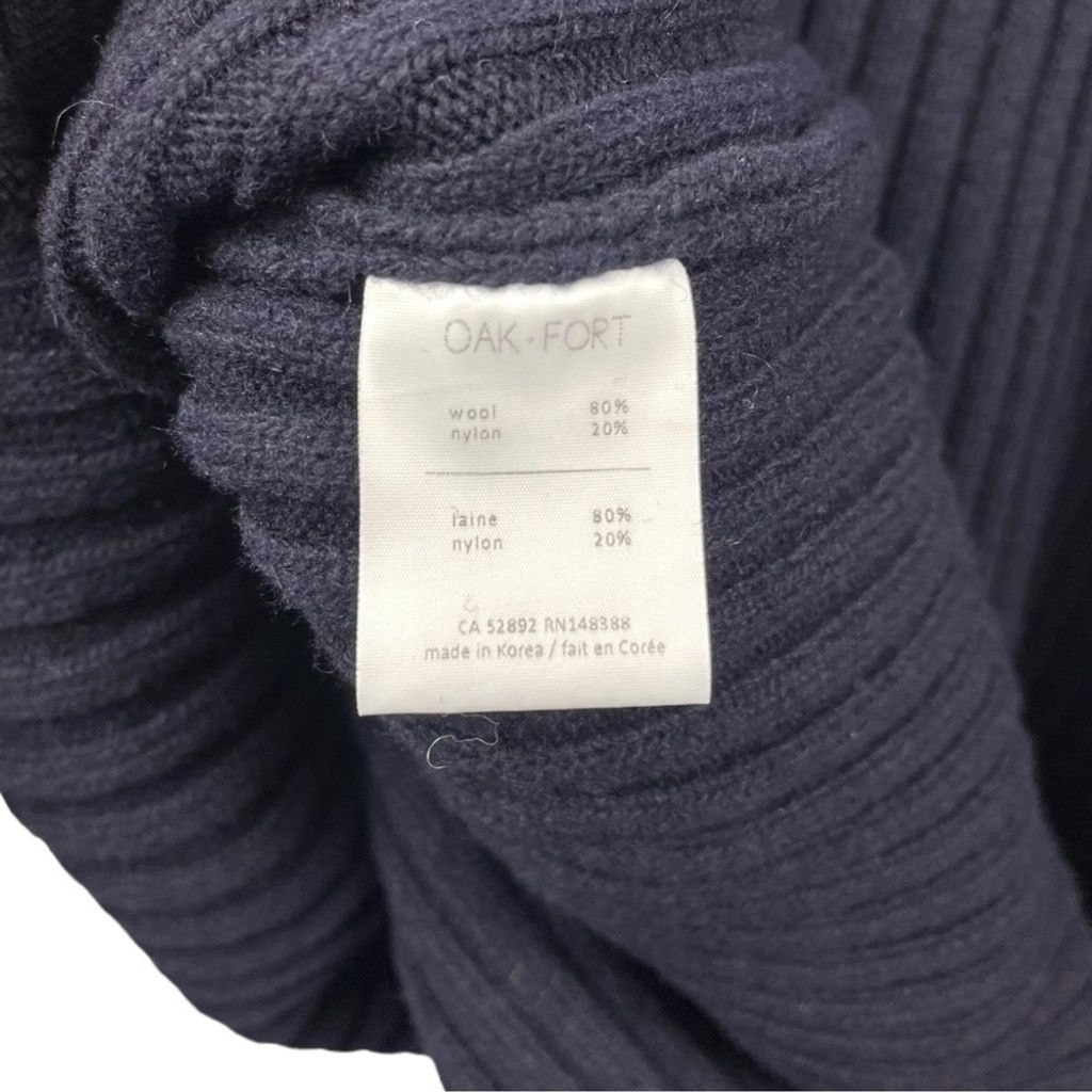 Oak + Fort NEW OAK+ FORT Chunky Blue Wool Ribbed Sweater Size OS Size ONE SIZE - 7 Thumbnail