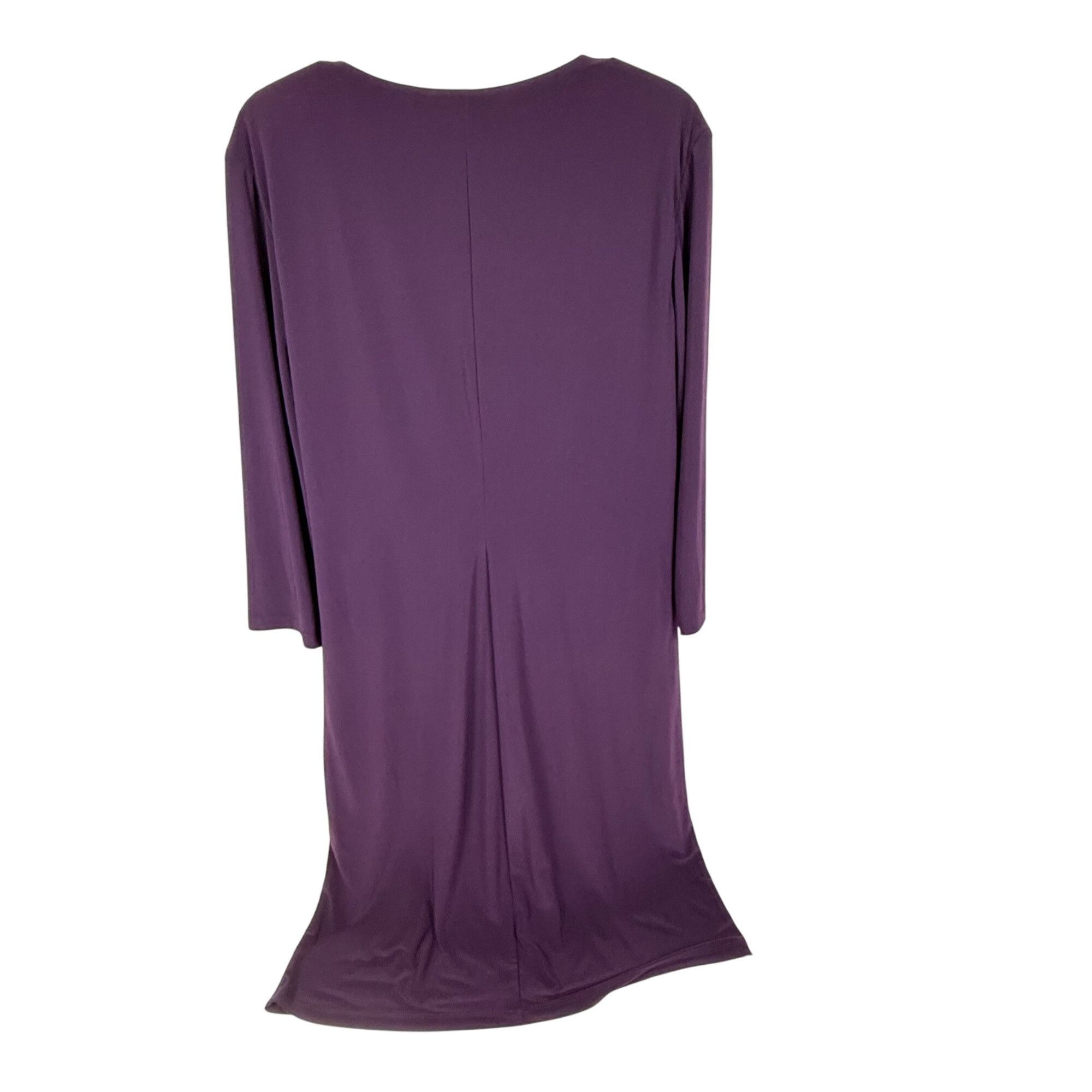 Chaps Chaps Women's 3/4-Sleeve Faux-Wrap Stretch Midi Dress V-Neck Size XL / US 12-14 / IT 48-50 - 3 Thumbnail