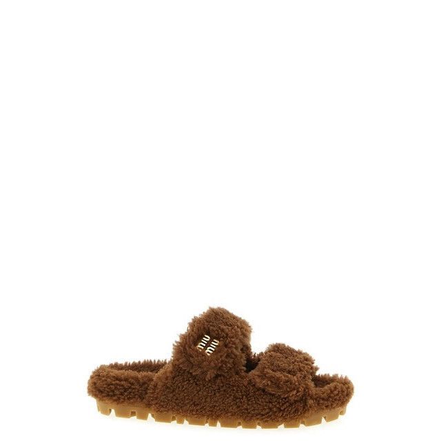 MIU MIU Brown Shearling Sandals New & Authentic (Women's siz