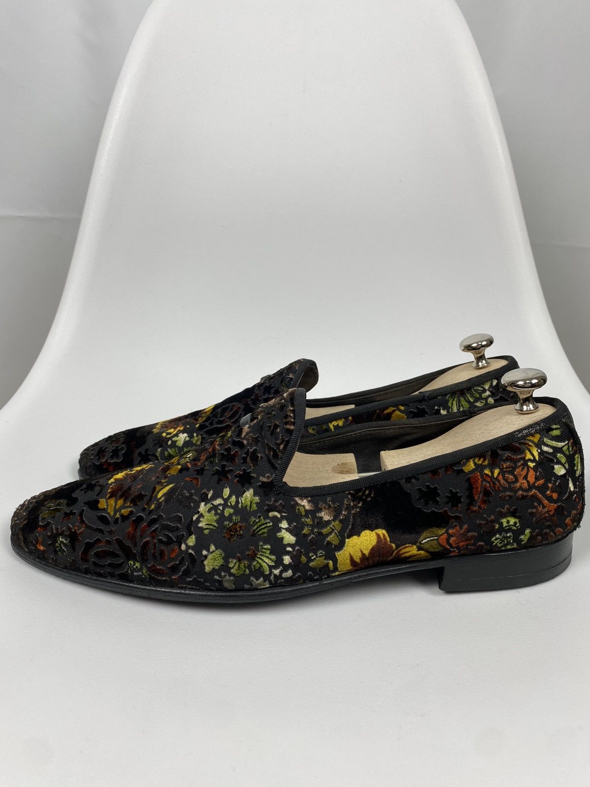 Other Re Ferdinando Italy Velour Loafers Embroidered Baroque 43 Size US 10 / EU 43 - 3 Thumbnail