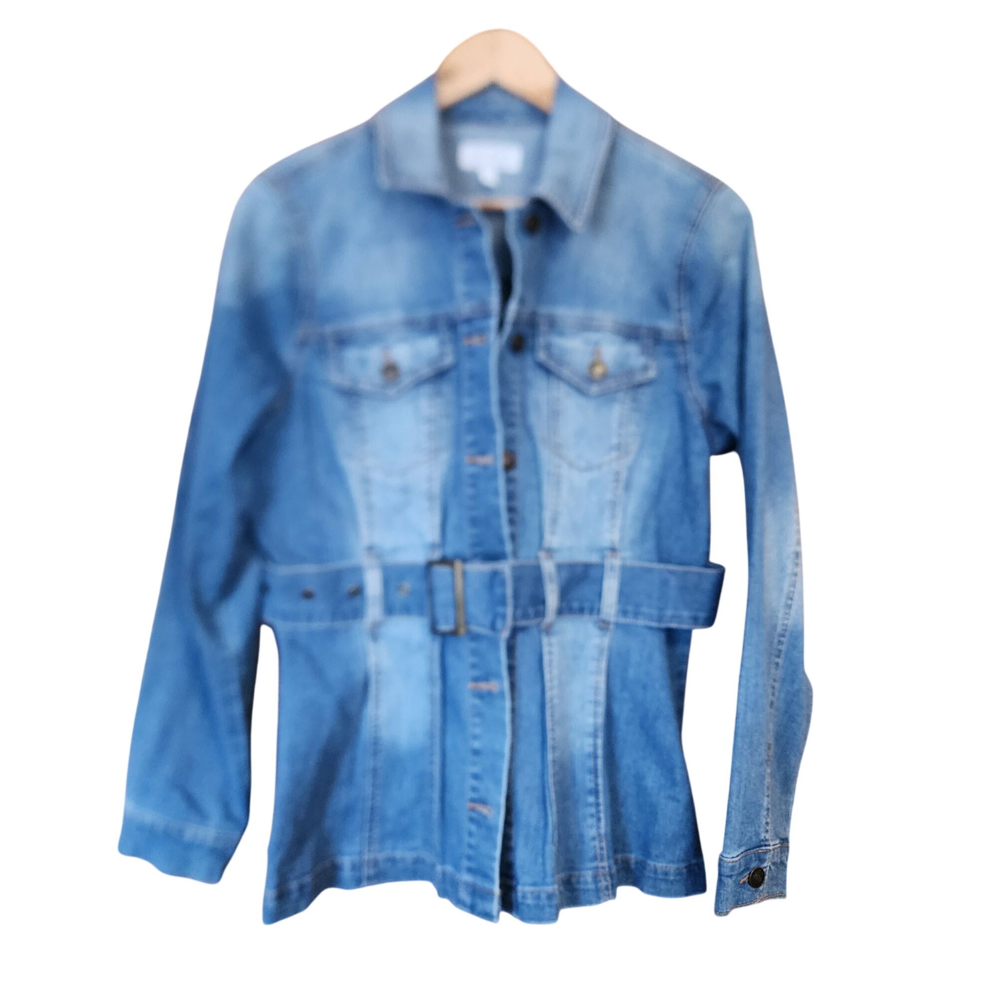 Other Sofia Jeans By Sofia Vergara Womens Belted Flounce Denim Jac Size S / US 4 / IT 40 - 1 Thumbnail