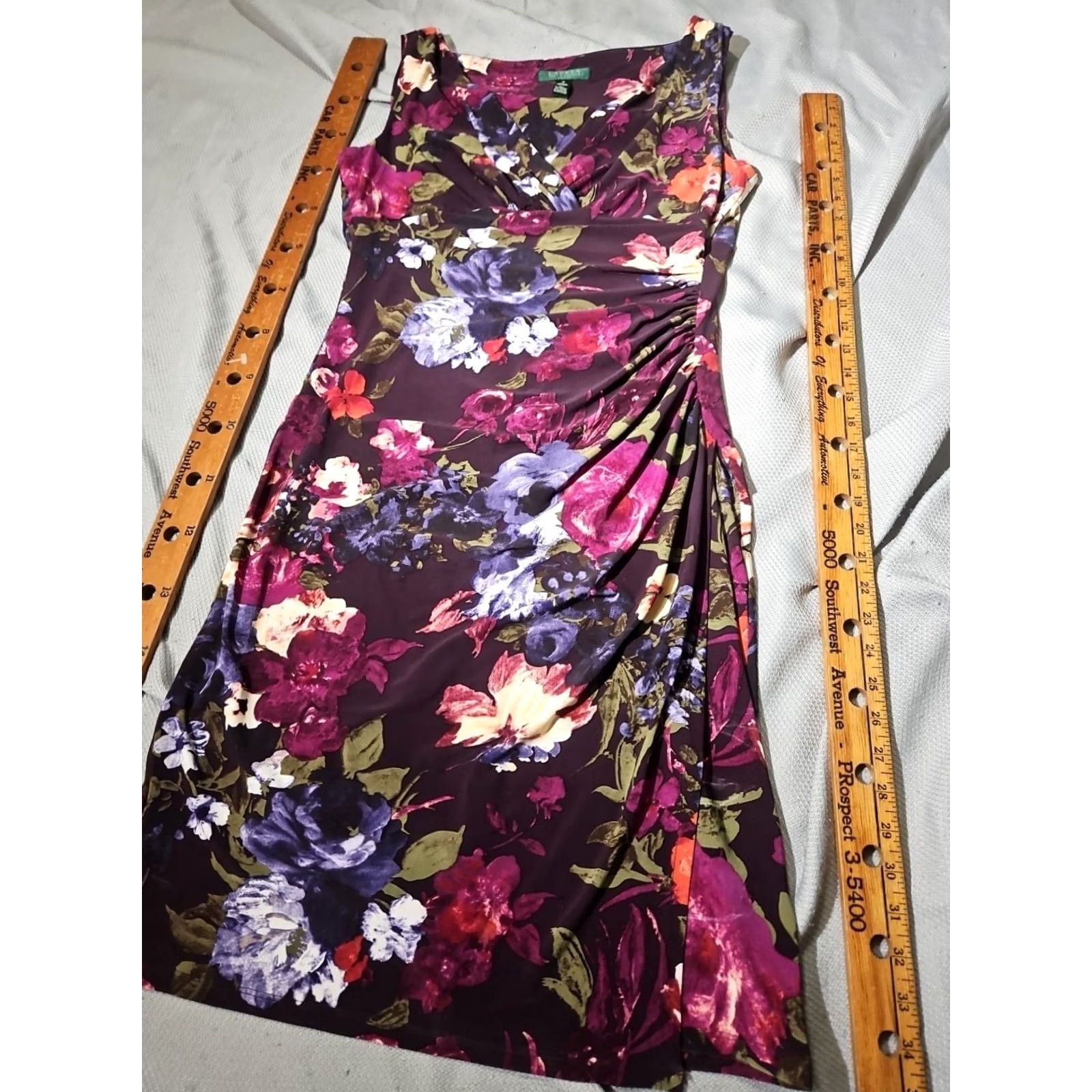 Ralph Lauren Lauren Ralph Lauren Dress Womens Sz 12 Multicolor Floral Shift Ruched Midi Shirt Dress Womens Size 12 Multicolor Floral Shift Ruched Midi Size XL / US 12-14 / IT 48-50 - 4 Thumbnail