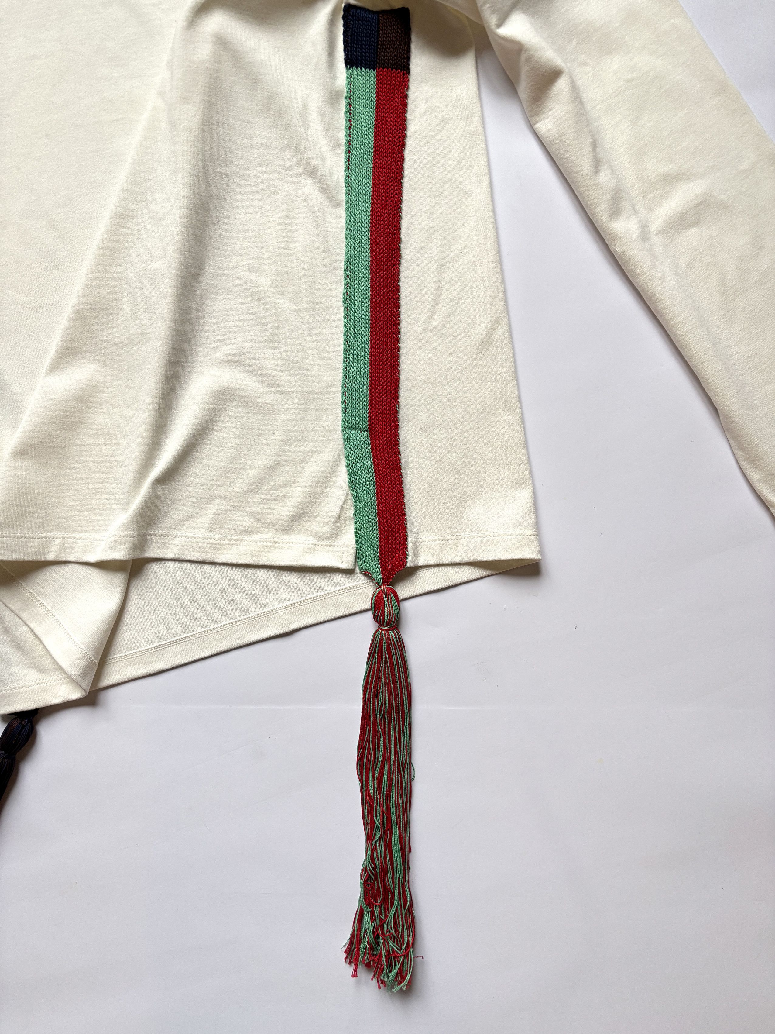 Jil Sander ⚡️QUICK SALE⚡️2019 Jil Sander Cream Top with Woven Tassels Size US L / EU 52-54 / 3 - 8 Thumbnail
