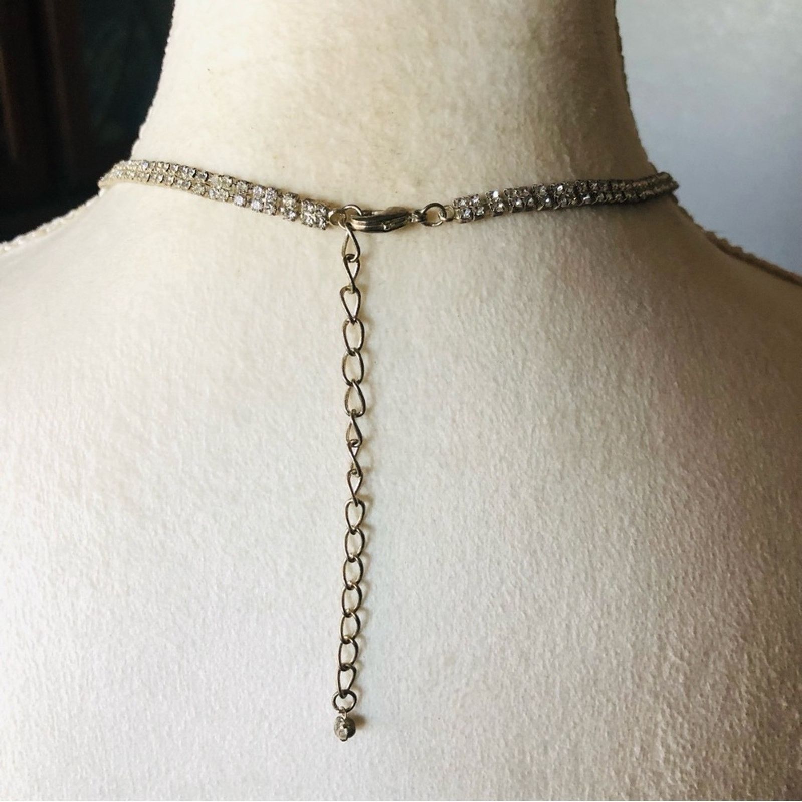 Jewelry Elegant clear rhinestone fringe necklace Size ONE SIZE - 9 Thumbnail