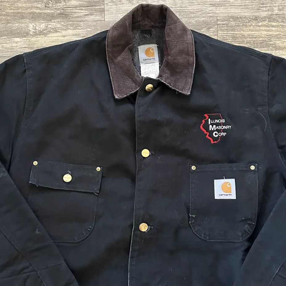 Carhartt Vintage C01 BLK Black Chore Barn Blanket Lined Coat Size US L / EU 52-54 / 3 - 3 Thumbnail