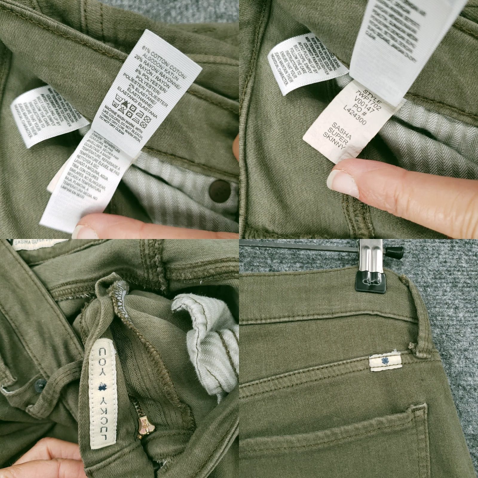 Lucky Brand Lucky Brand Womens Jeans Green Sasha Super Skinny Fit Distressed Raw Hem Size 6 27 Size 28" / US 6 / IT 42 - 9 Thumbnail