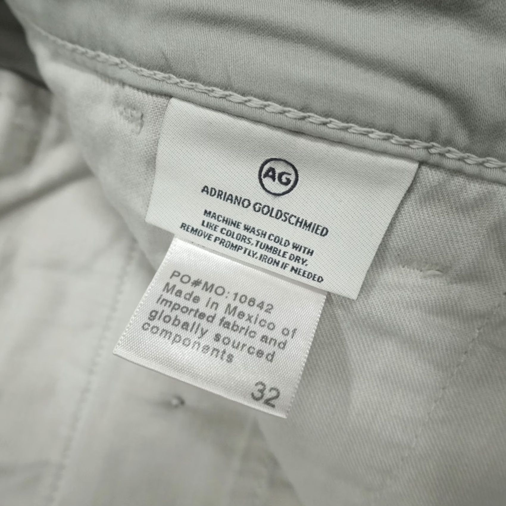 Vintage AG Adriano Goldschmied The Jamison Skinny Chino Men's 32x32 Florence Fog Gray Cotton Slim 5-Pocket Jeans Vintage Style Mens Size US 32 / EU 48 - 4 Thumbnail