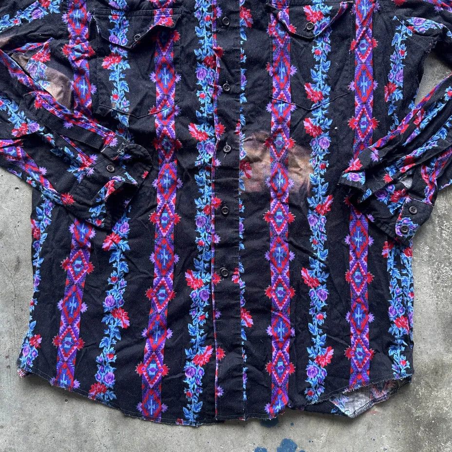 Wrangler Vintage Wrangler Brushpopper Western Floral Button Shirt Size US M / EU 48-50 / 2 - 2 Thumbnail