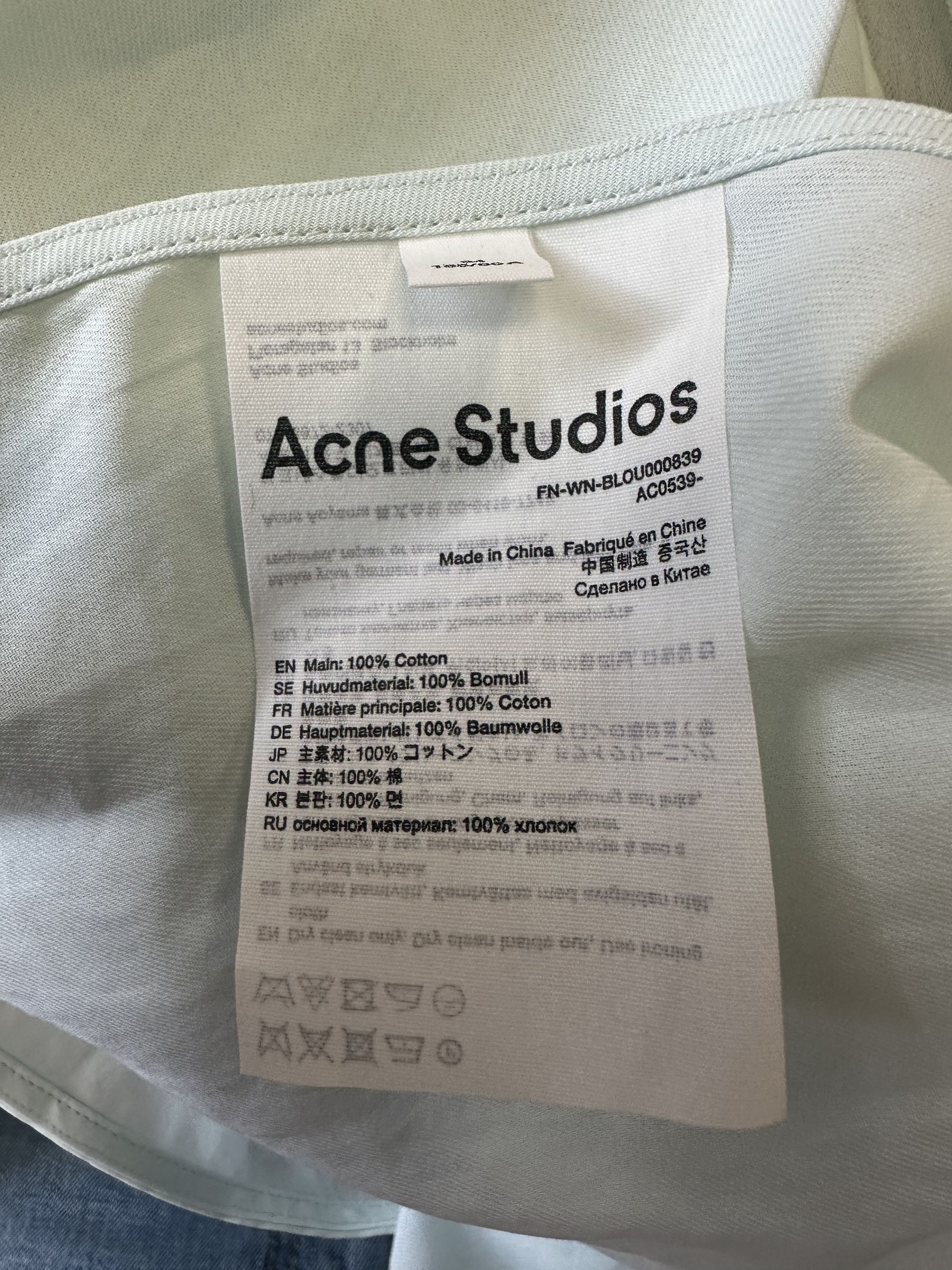 Acne Studios ACNE STUDIOS BUTTONED SHIRT MINT Size XS / US 0-2 / IT 36-38 - 4 Thumbnail