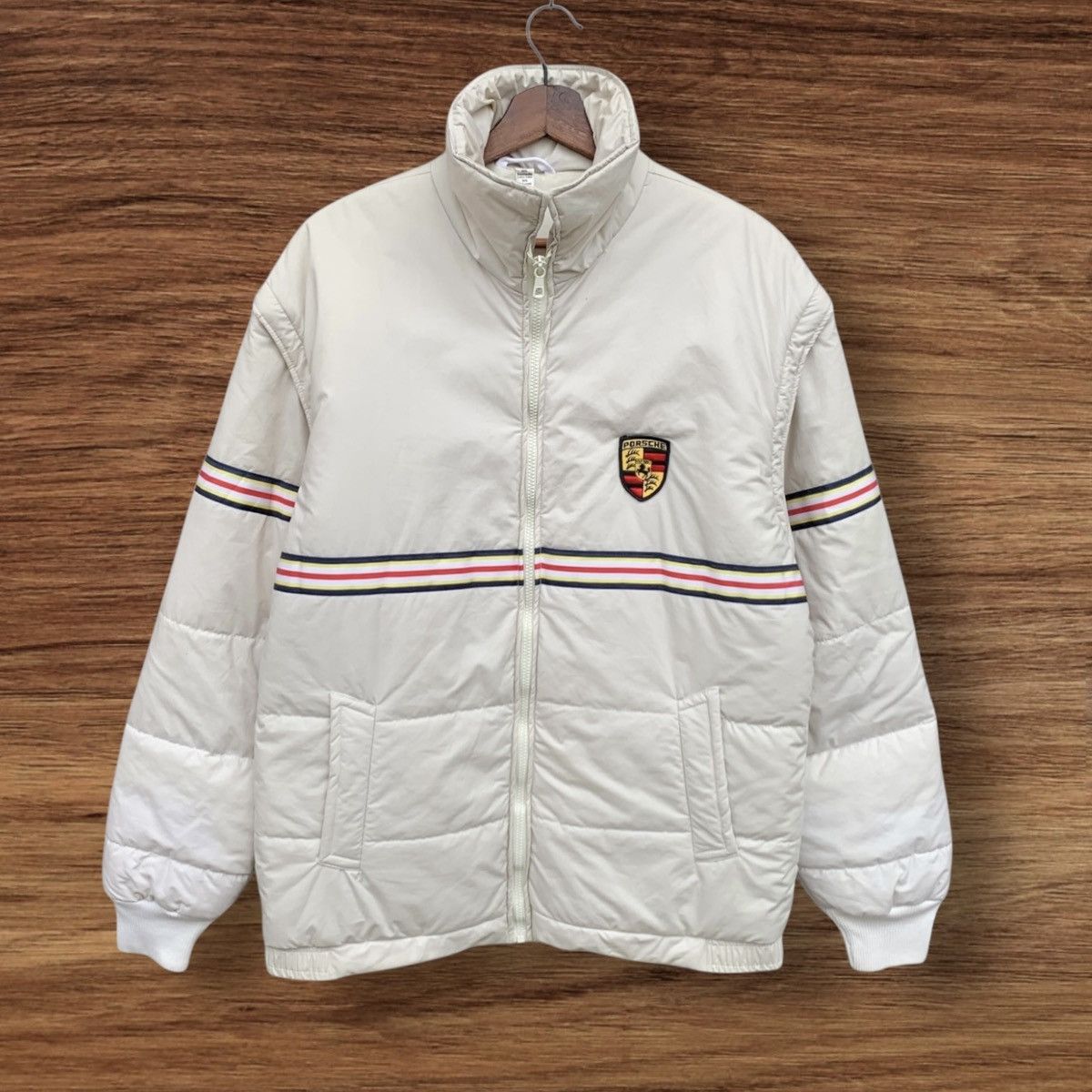 Porsche Design VINTAGE 1980s ROTHMAN PORSCHE ZIPPER JACKET CREAM Size US L / EU 52-54 / 3 - 1 Thumbnail