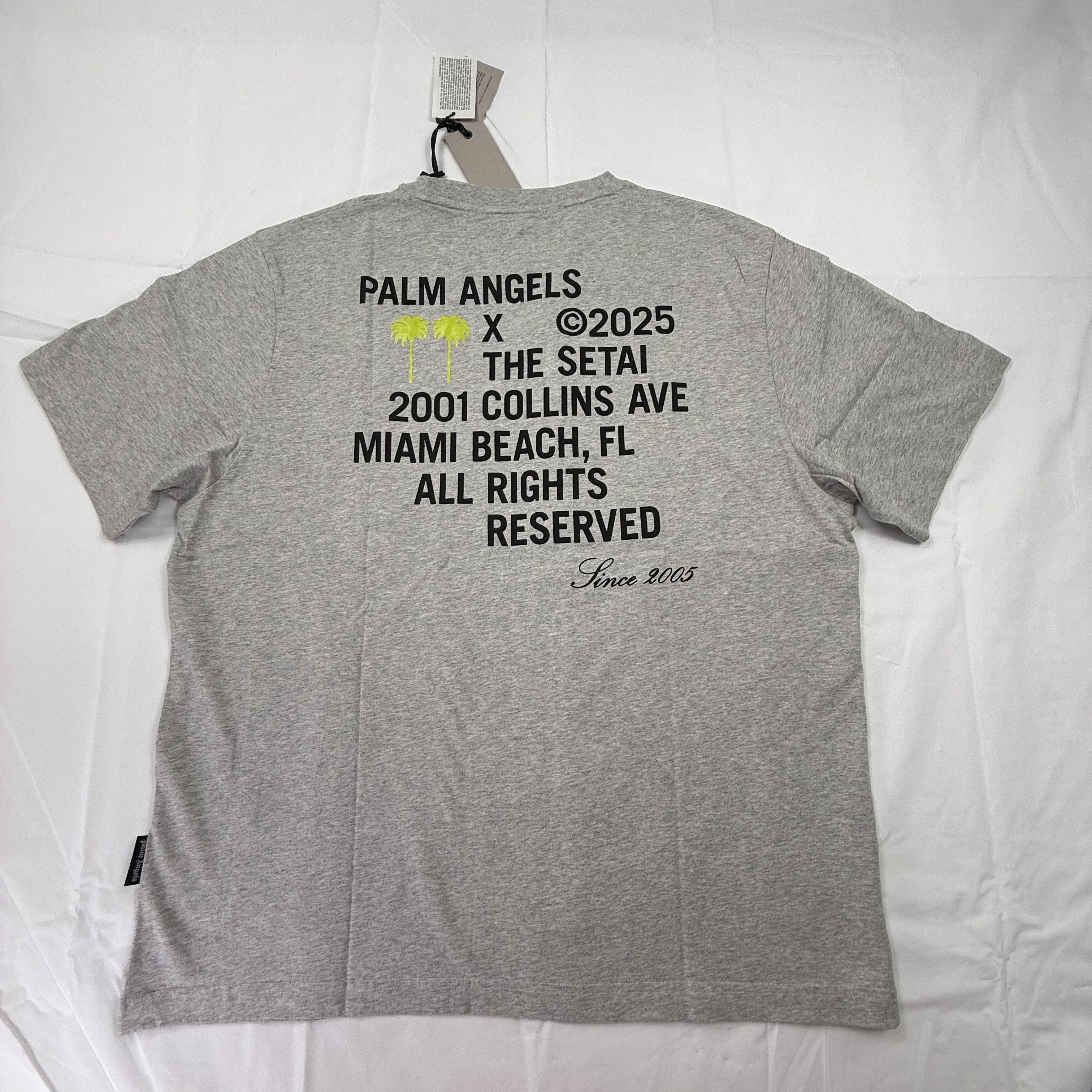 Palm Angels Palm Angels x The Setai Miami Beach Grey Slim Tee XXL Size US XXL / EU 58 / 5 - 1 Thumbnail