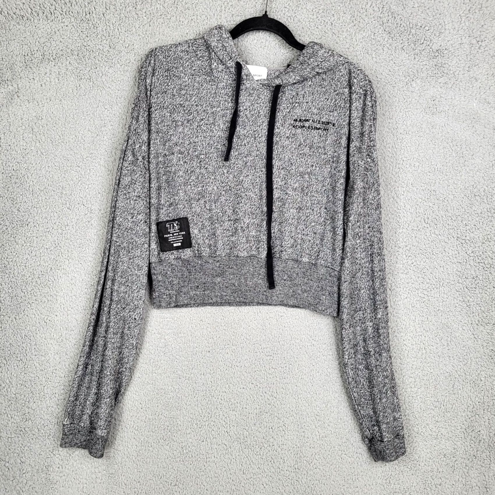 The Kooples KOOPLES X SPORT Cardigan Sweater Hoodie Gray Lightweight Women’s Regular Size 1 Cotton Viscose Elastane Crew Neck Size XS / US 0-2 / IT 36-38 - 2 Thumbnail