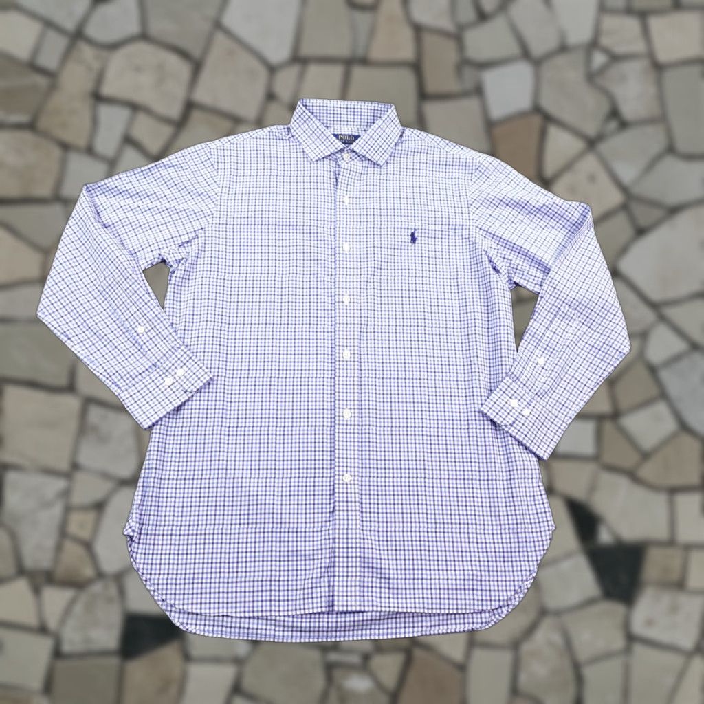 Polo Ralph Lauren Polo Ralph Lauren Shirt Mens Large Blue White Gingham Check Easy Care Stretch Size US L / EU 52-54 / 3 - 1 Thumbnail