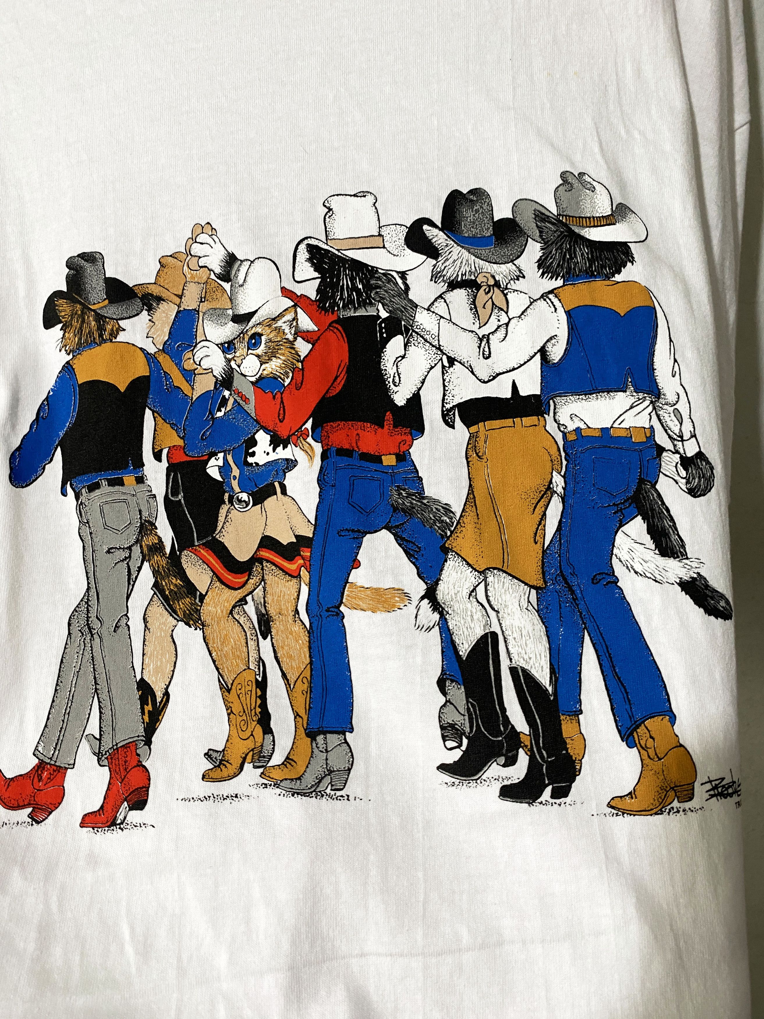 Vintage Vintage 90s Cowboy Cat Shirt Size US XL / EU 56 / 4 - 4 Thumbnail