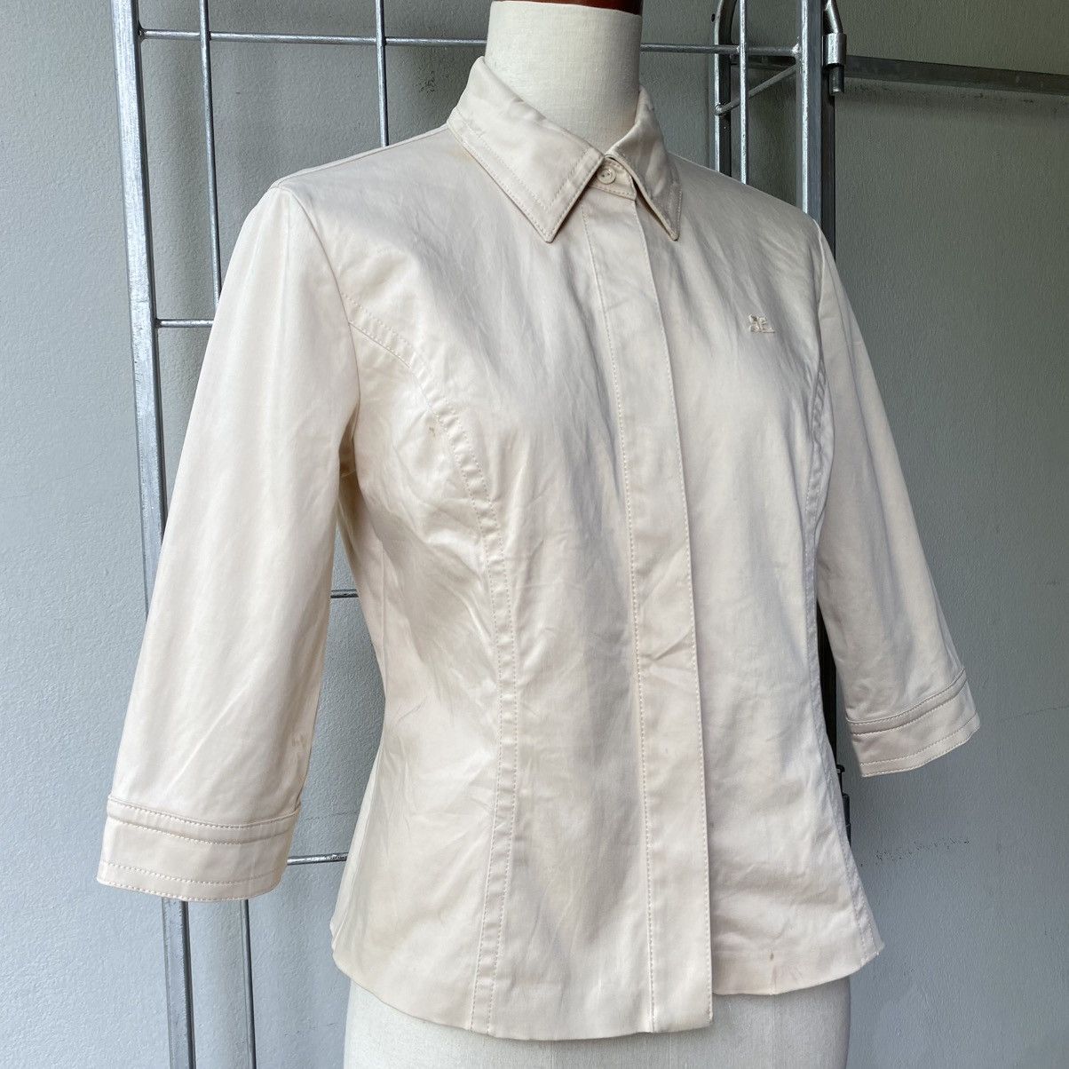 Courreges Courreges Gold Collared Fitted Shirt Size L / US 10 / IT 46 - 18 Thumbnail