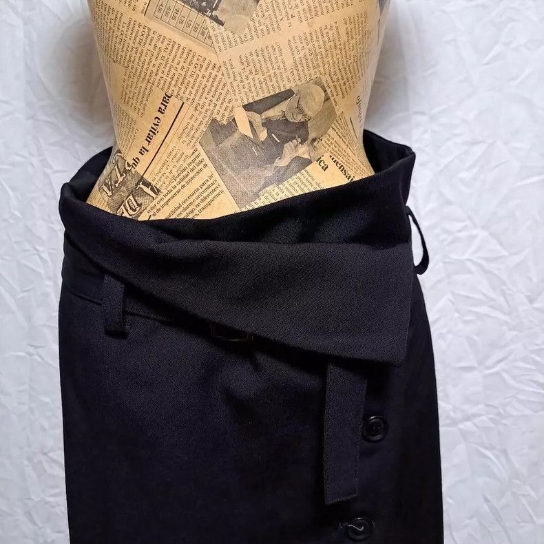Y's Y's size 1 Dark Temperament Wool Asymmetric Weight Belt Dis Size 23" - 8 Thumbnail