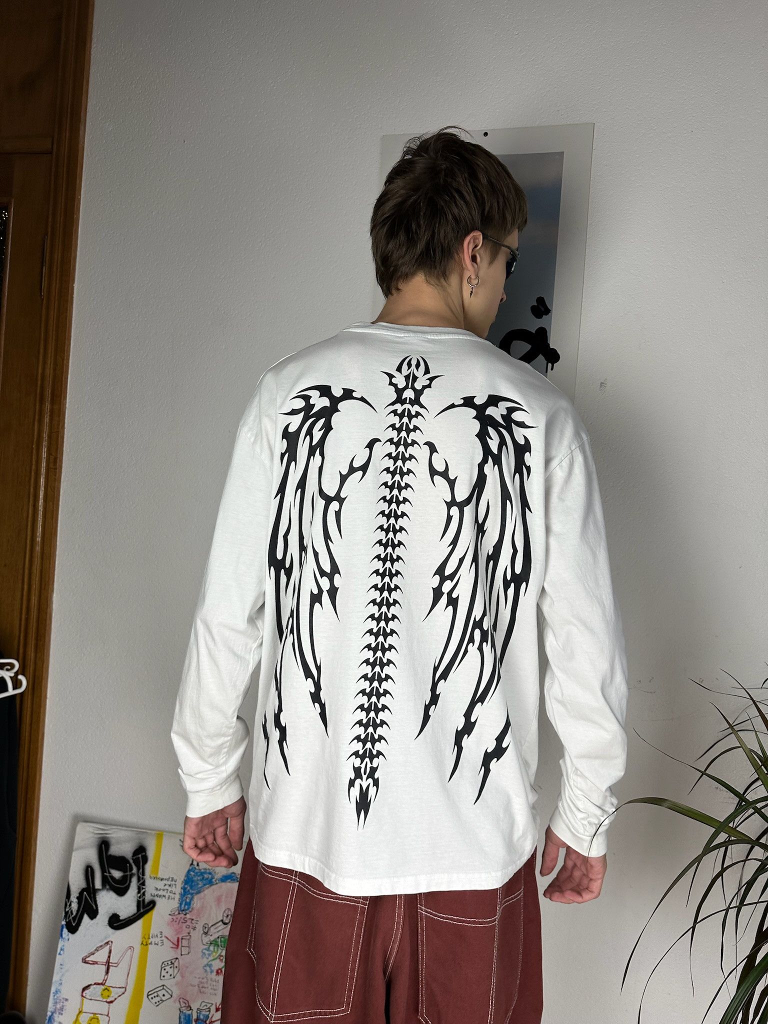 Tribal Streetwear Rare Vintage 00s Tribal Long Sleeve Tatoo Rave Rock Metal Size US L / EU 52-54 / 3 - 5 Thumbnail