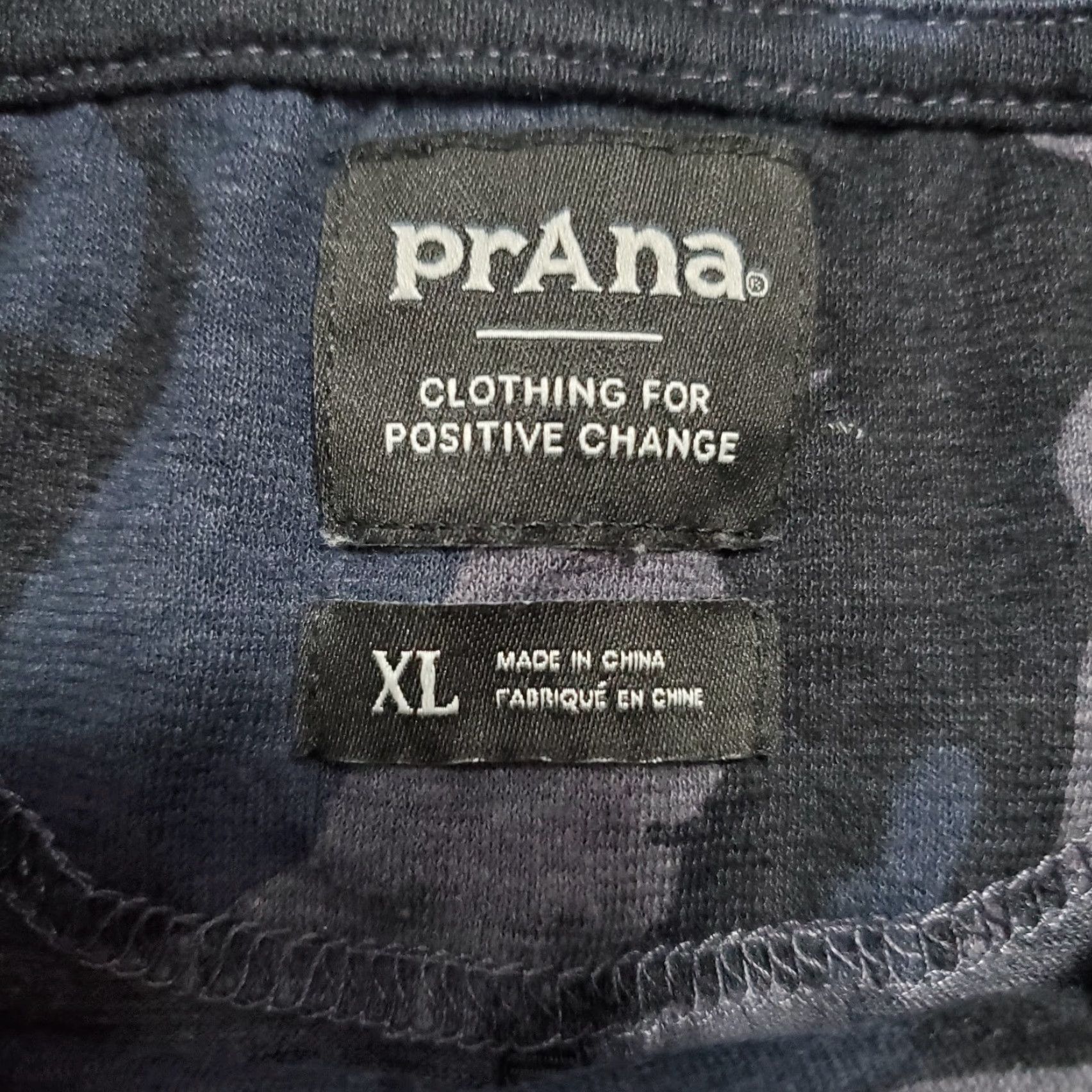 Prana VINTAGE prAna Tank Top Women XL Blue Camo Cozy Up Barmsee Hemp Blend Cowl Neck Active Size XL / US 12-14 / IT 48-50 - 3 Thumbnail