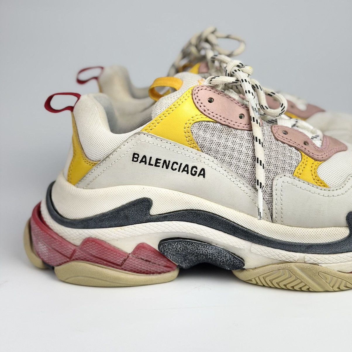 Balenciaga Balenciaga Triple S White Yellow Red Size US 7 / EU 40 - 3 Thumbnail
