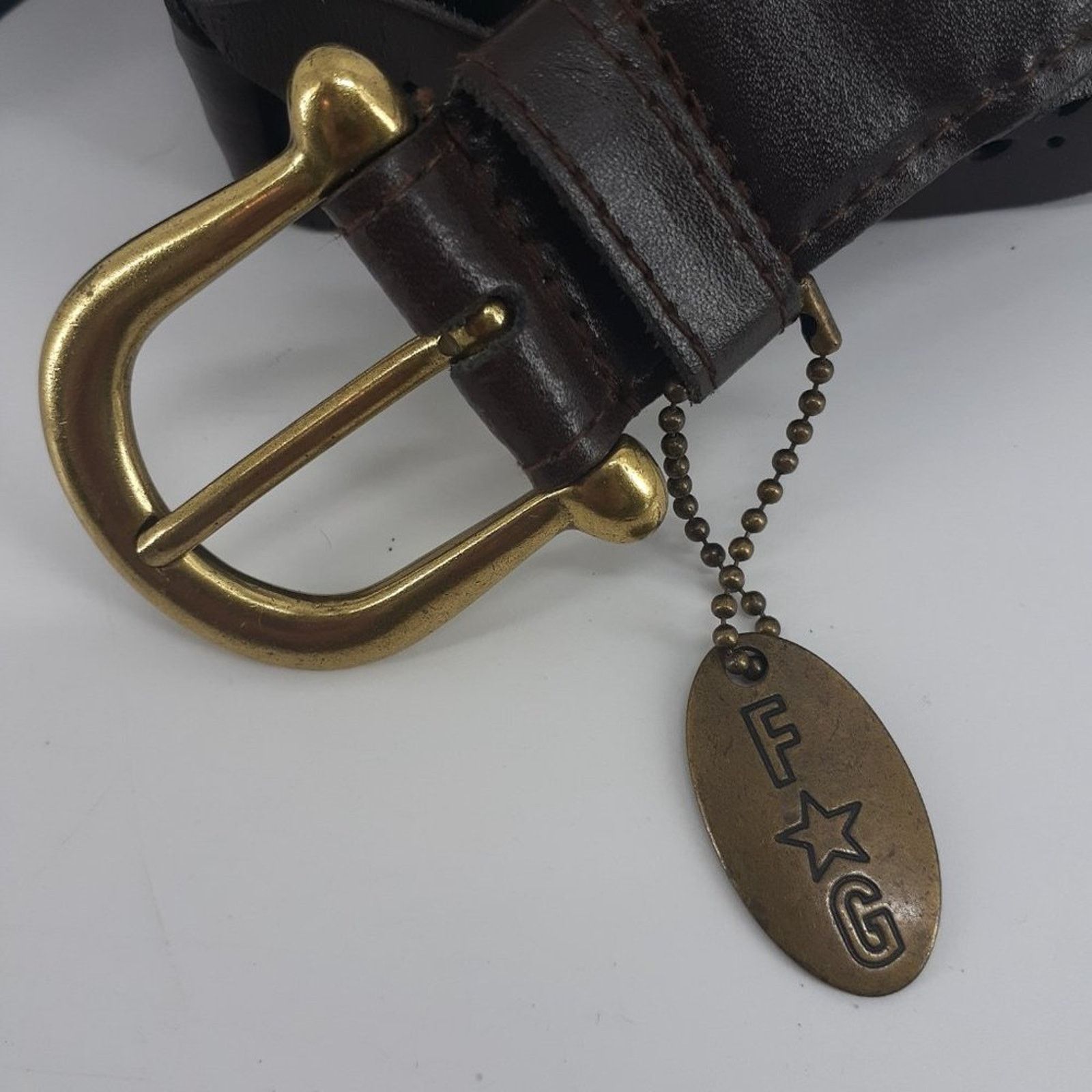 Faded Glory Faded Glory XL Dark Brown Genuine Leather Links Casual Y2K Size ONE SIZE - 2 Thumbnail