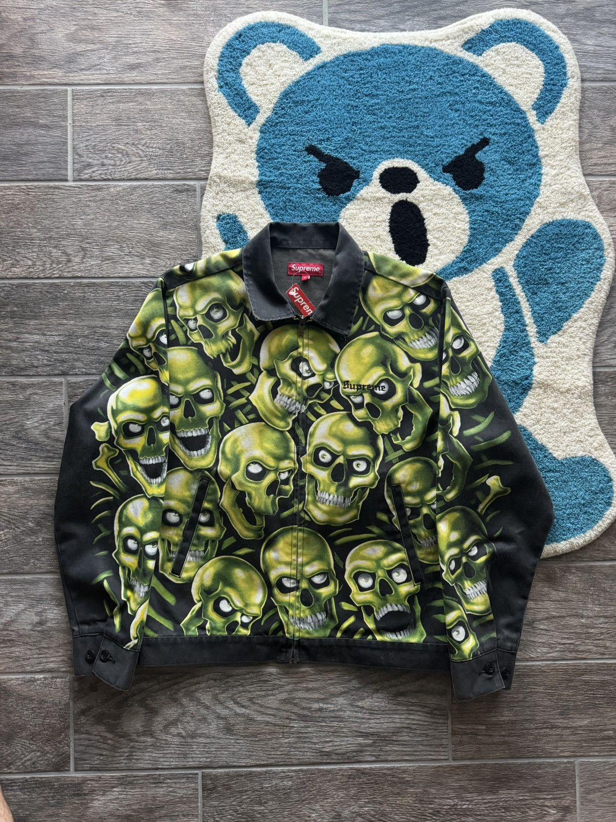 Liquid Blue × Supreme SS18 Liquid blue Skull Pile trucker jacket