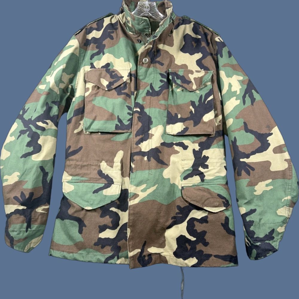 Vintage US Military Vintage BDU Cold Weather Woodland Field Jacket/Coat Medium Long Size US M / EU 48-50 / 2 - 1 Thumbnail